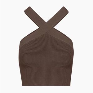 Sculpt Knit Criss Cross Cropped Tank